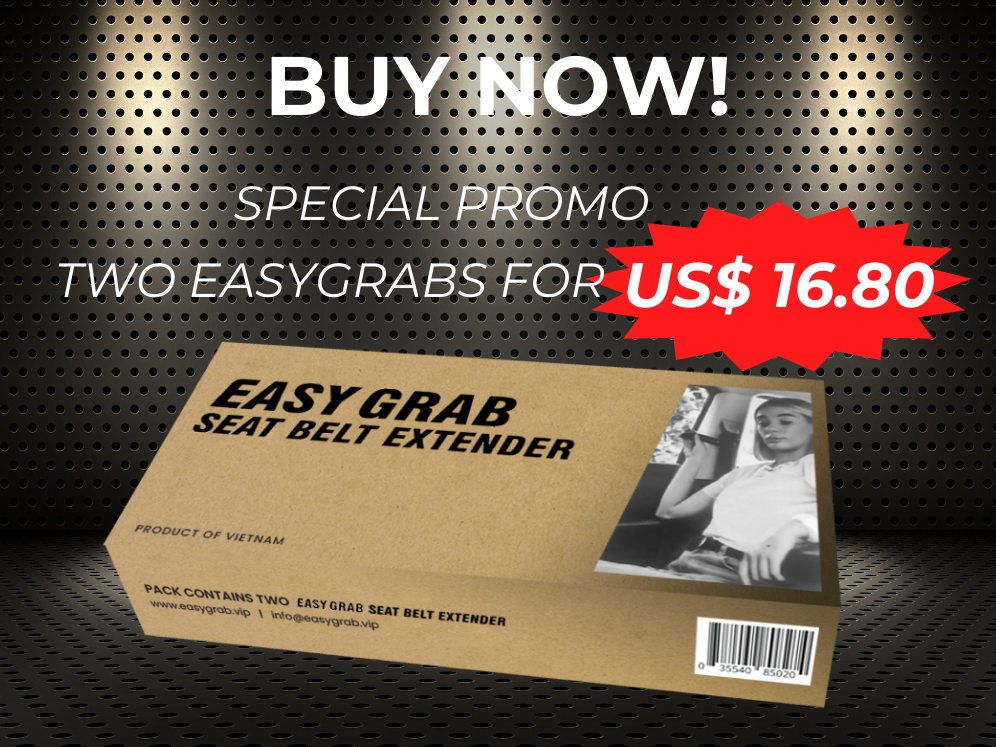 Easy Grab Seat Belt Extender retail box — pack contains two extenders, special promo US$16.80